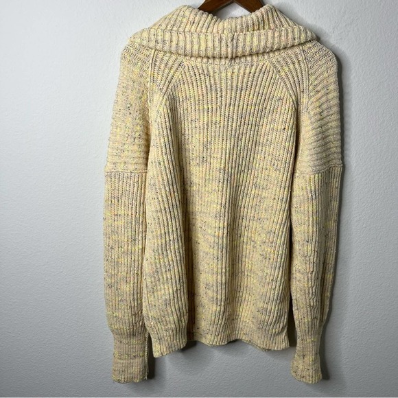 Free People Speckled Chunky Rib Turtleneck Mock Oversized Sweater Womens Size S - Picture 5 of 7